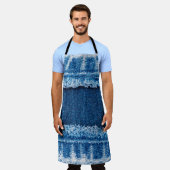 textuur van blauwe denim jeans schort (Gedragen)