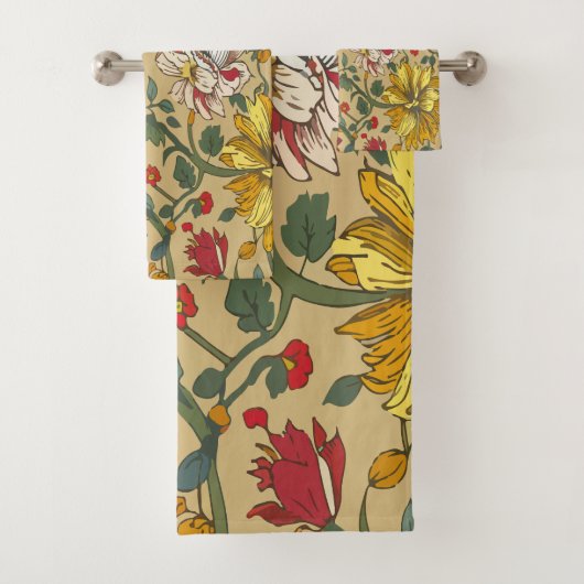 Textuur van bloemen bad handdoek (Insitu)