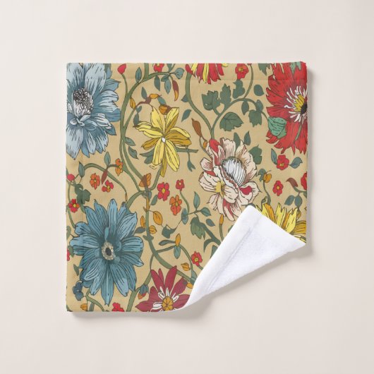 Textuur van bloemen bad handdoek (Wasdoekje)
