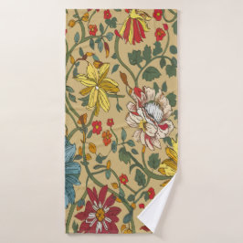 Textuur van bloemen badhanddoek