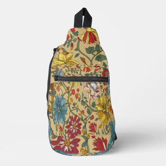 Textuur van bloemen sling bag (Voorkant)