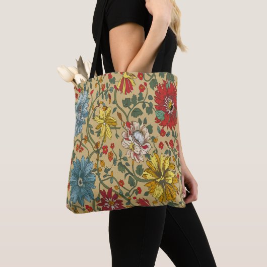 Textuur van bloemen tote bag (Dichtbij)