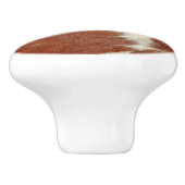 textuur van bruin en wit koeienhuid keramische knop (Zijkant)