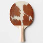 textuur van bruin en wit koeienhuid tafeltennisbatje (Voorkant)