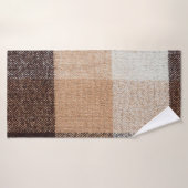 textuur van bruin gevlekte wolvlies. tartan badhanddoek (Badhanddoek)