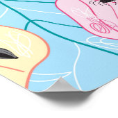 textuur van de felgekleurde bladeren poster (Hoek)