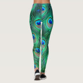 textuur van de leggings-pauw-plumage leggings (Achterkant)