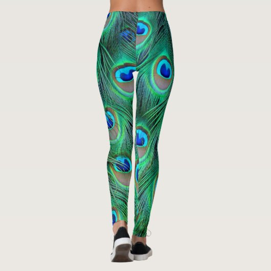 textuur van de leggings-pauw-plumage leggings (Achterkant)