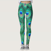 textuur van de leggings-pauw-plumage leggings (Voorkant)