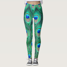 textuur van de leggings-pauw-plumage