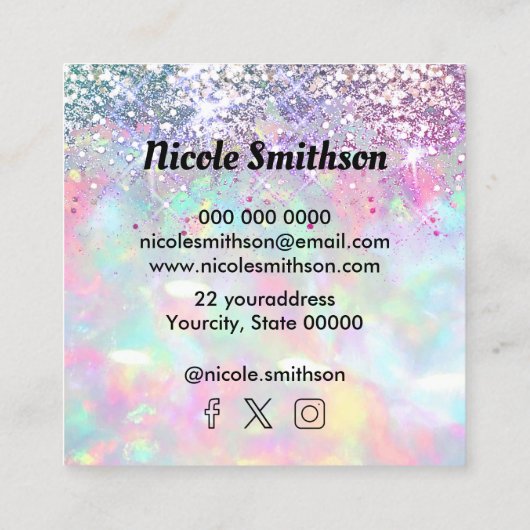 textuur van de logo vierkante visitekaartje (Achterkant)