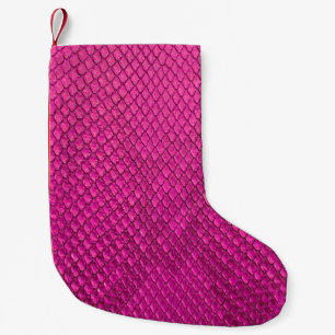 textuur van de roze pythonslang kleine kerstsok