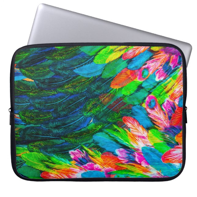 textuur van de zijde. achtergrond. kleurrijke fee laptop sleeve (Voorkant)