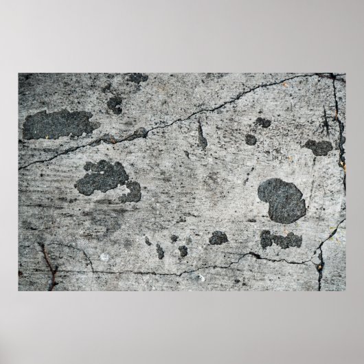 Textuur van een oude muur van gekraakt beton. Acht Poster (Voorkant)