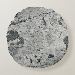 Textuur van een oude muur van gekraakt beton. Acht Rond Kussen