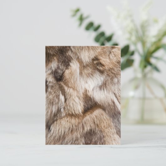 textuur van elegant bont briefkaart (Staand voorkant)