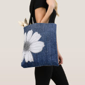 textuur van Florale jeans Tote Bag (Dichtbij)