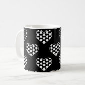Textuur van football/Voetbal in hartvorm Koffiemok (Voorkant links)