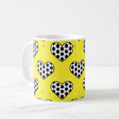 Textuur van football/Voetbal in hartvorm Koffiemok (Voorkant links)