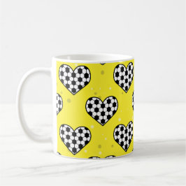 Textuur van football/Voetbal in hartvorm Koffiemok