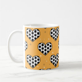 Textuur van football/Voetbal in hartvorm Koffiemok