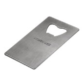 Textuur van geborsteld metaal creditkaart flessenopener (Achterkant Gekanteld)