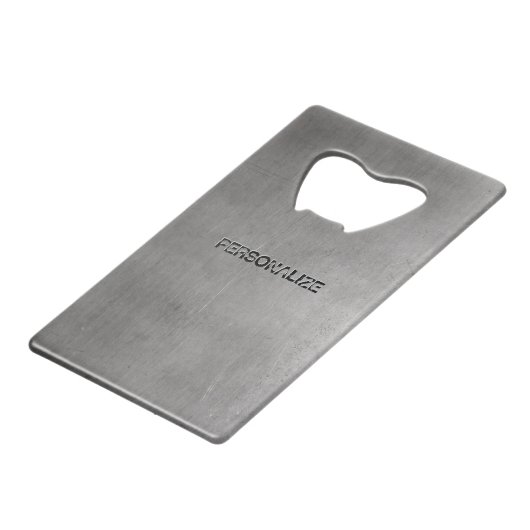 Textuur van geborsteld metaal creditkaart flessenopener (Achterkant Gekanteld)