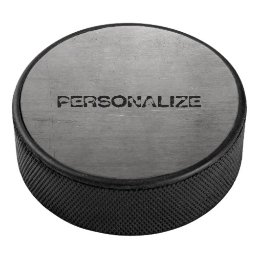 Textuur van geborsteld metaal hockey puck (3/4)