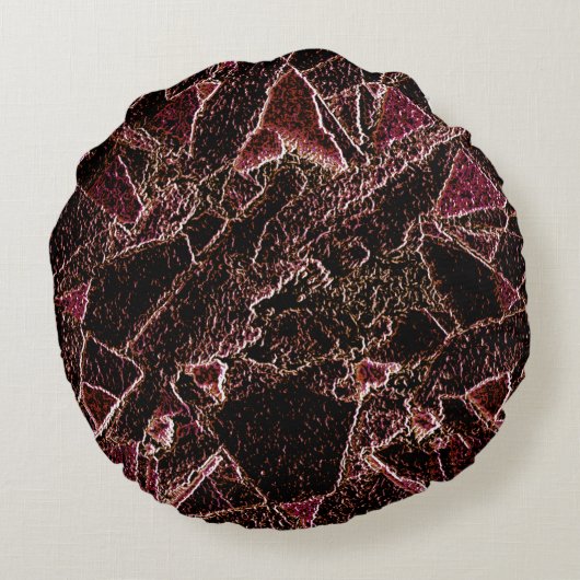 textuur van gekerfd bruin gesteente rond kussen (Achterkant)