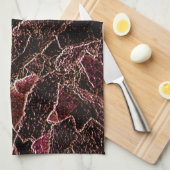 textuur van gekerfd bruin gesteente theedoek (Quarter Fold)