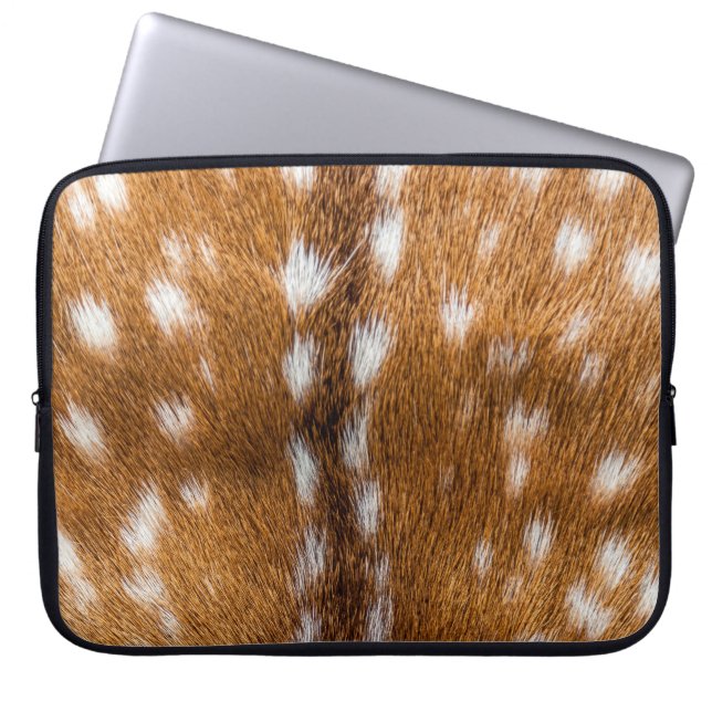 textuur van gepotte hertenbont laptop sleeve (Voorkant)