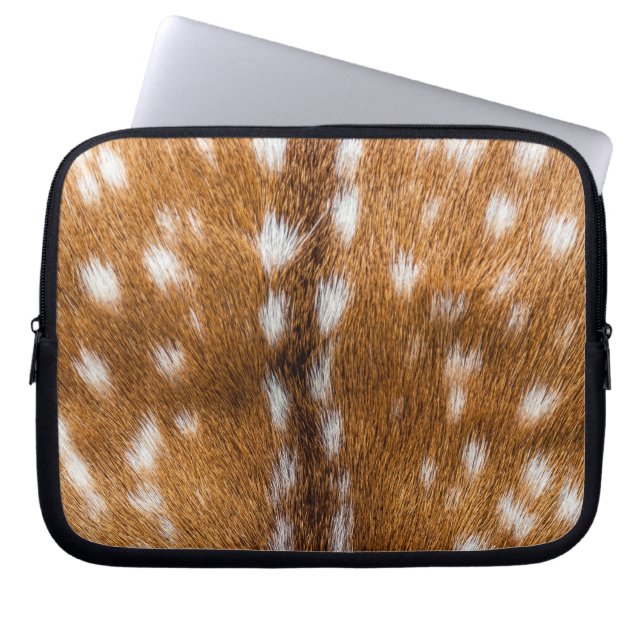 textuur van gepotte hertenbont laptop sleeve (Voorkant)