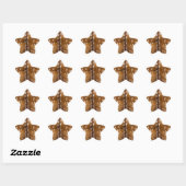 textuur van gepotte hertenbont ster sticker (Vel)