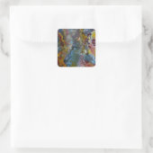 textuur van gezuiverd hout vierkante sticker (Tas)
