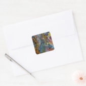 textuur van gezuiverd hout vierkante sticker (Envelop)