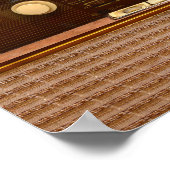 textuur van het deelvenster  radioreset retro-muzi poster (Hoek)