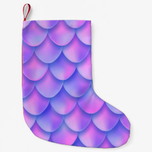 textuur van holografisch violet staart van zeemsta kleine kerstsok