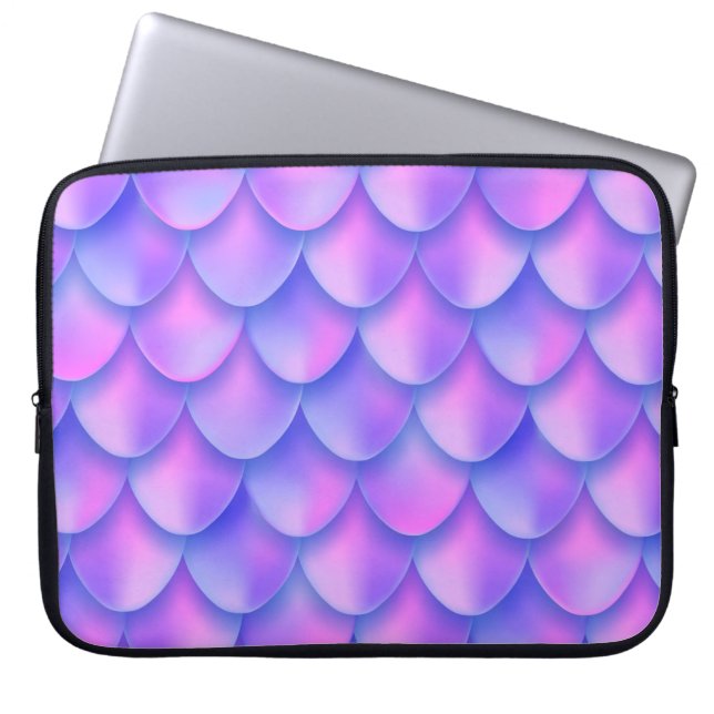 textuur van holografisch violet staart van zeemsta laptop sleeve (Voorkant)