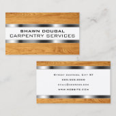 textuur van hout en van metalen faux visitekaartje (Voorkant / Achterkant)