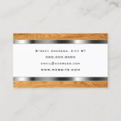 textuur van hout en van metalen faux visitekaartje (Achterkant)