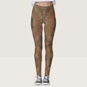 textuur van hout, natuurlijke achtergrondstructuur leggings (Voorkant)