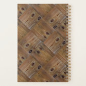 textuur van hout, natuurlijke achtergrondstructuur planner (Achterkant)