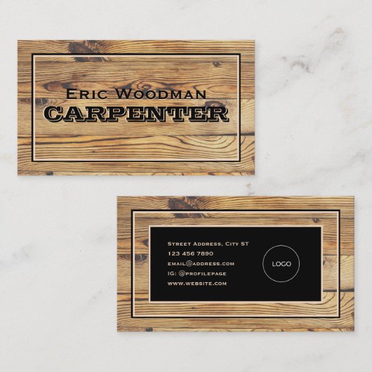 textuur van houtkarton visitekaartje (Voorkant / Achterkant)