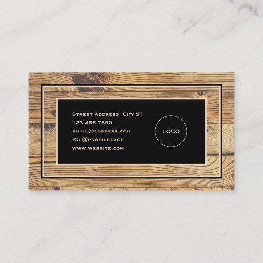 textuur van houtkarton visitekaartje (Achterkant)