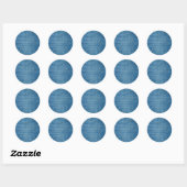 textuur van Jeans weefsel Ronde Sticker (Vel)