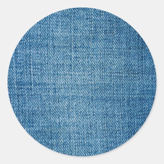 textuur van Jeans weefsel Ronde Sticker (Voorkant)