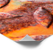 Textuur van korrelvormige metalen. Closeup Rusty m Poster (Hoek)
