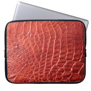textuur van krokodilleder laptop sleeve