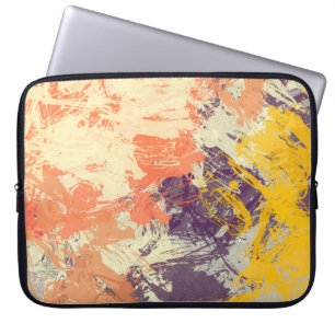 Textuur van lijnen van gekleurde verf, ondoorzicht laptop sleeve