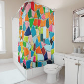 textuur van mozaïektegels sjabloon douchegordijn (In situ)